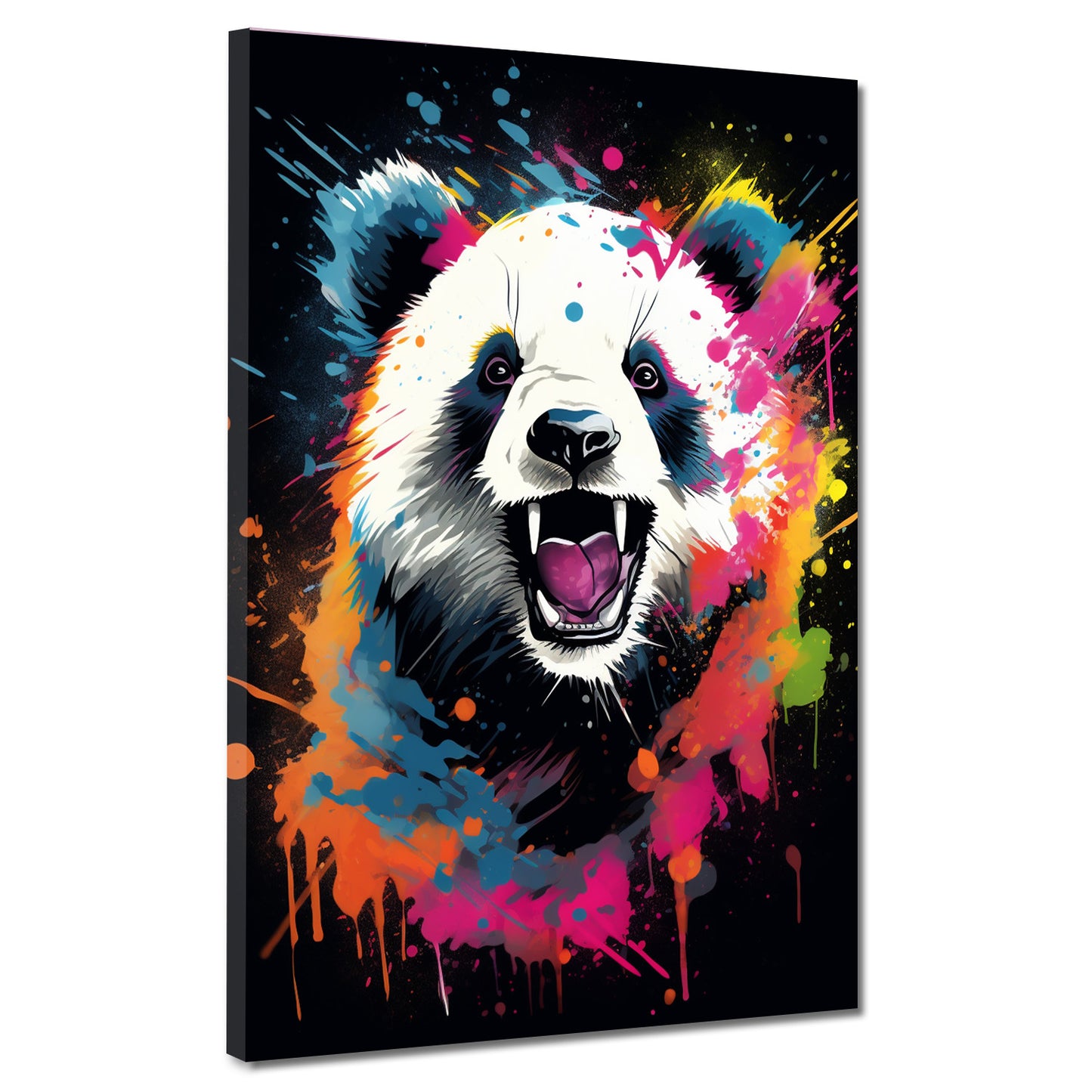 Wandbild Kunstwerk Panda Pop Art abstrakt splatter