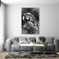 Wandbild Kunstwerk Papagei Abstract Silver Style