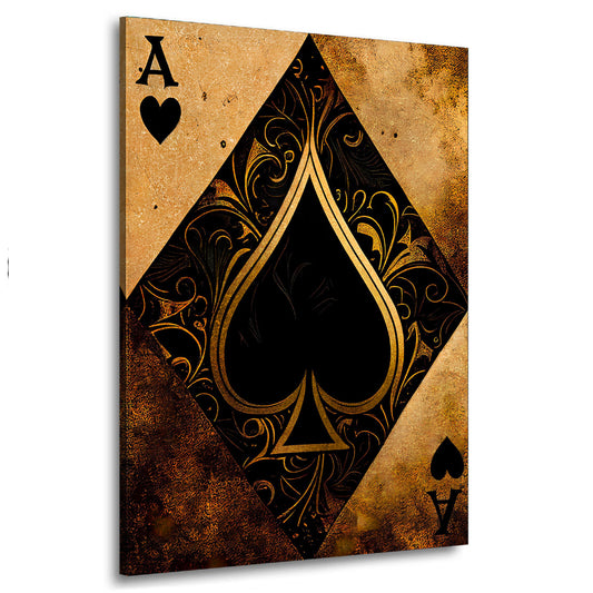 Wandbild Kunstwerk Poker Gold Edition