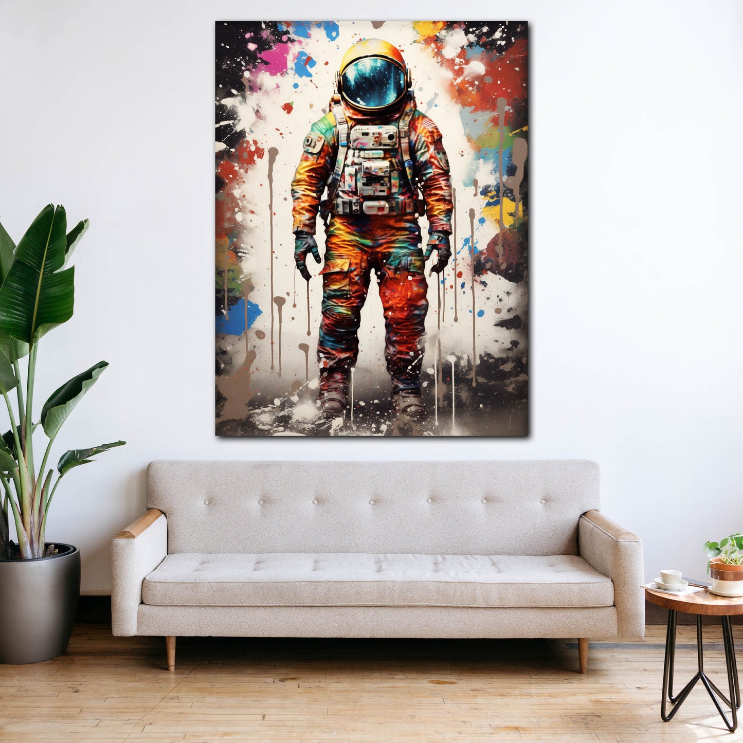 Wandbild Kunstwerk Pop Art Astronaut Abstract Style