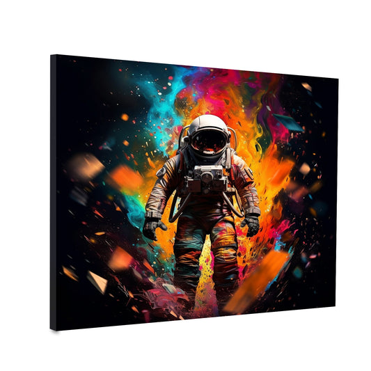 Wandbild Kunstwerk Pop Art Astronaut Colour Splash Dark