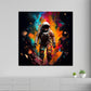 Wandbild Kunstwerk Pop Art Astronaut Colour Splash Dark