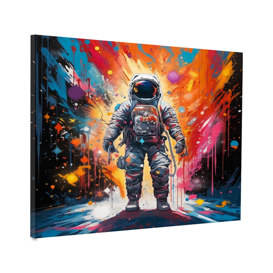 Wandbild Kunstwerk Pop Art Astronaut Shining Colour Splash