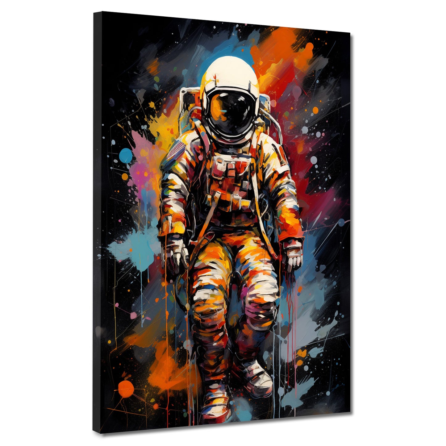 Wandbild Kunstwerk Pop Art Astronaut Splash