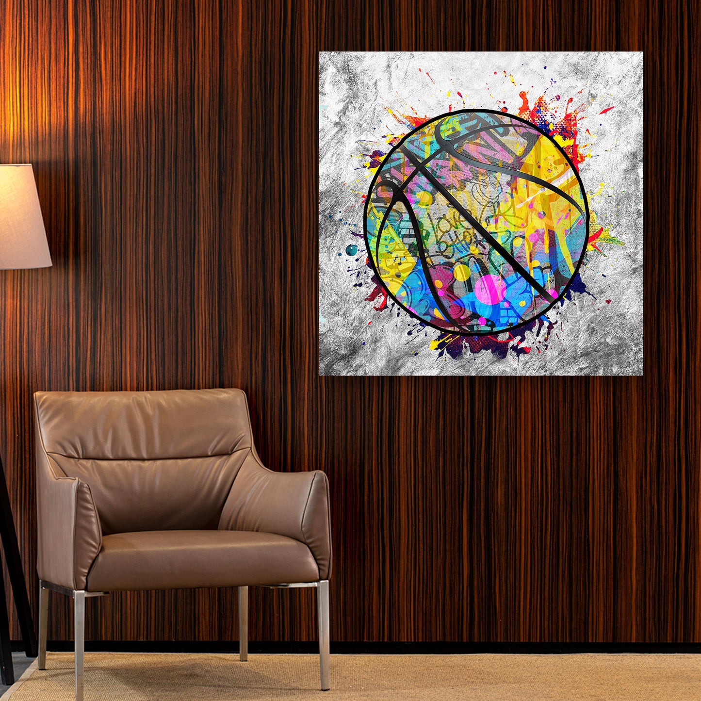 Wandbild Kunstwerk Pop Art Basketball Graffiti Style