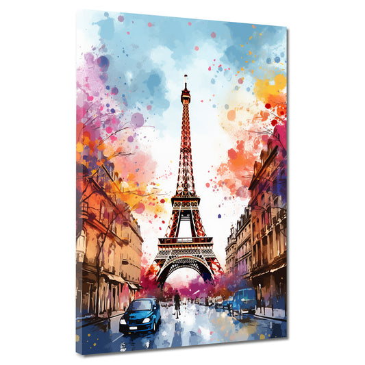 Wandbild Kunstwerk Pop Art Eiffelturm Paris Abstract Blue Sky