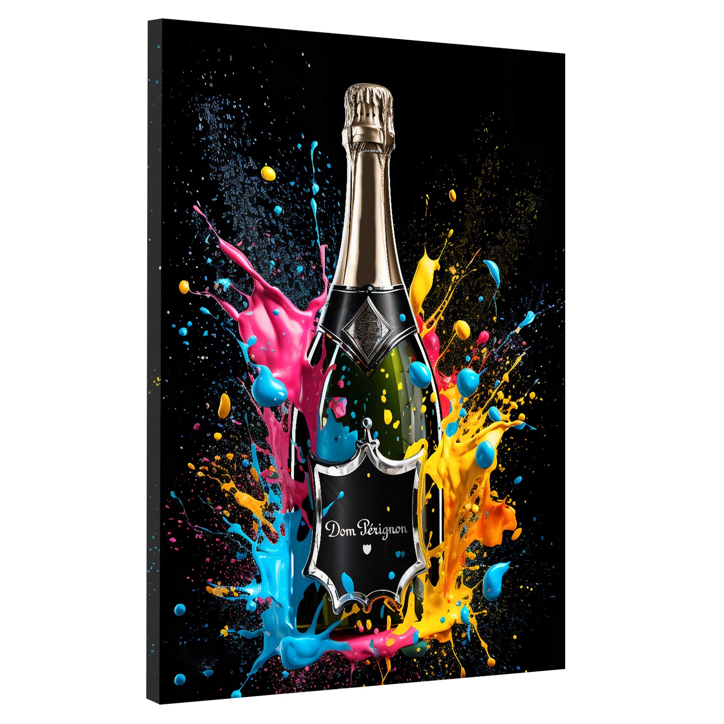 Wandbild Kunstwerk Pop Art Flasche Champagner