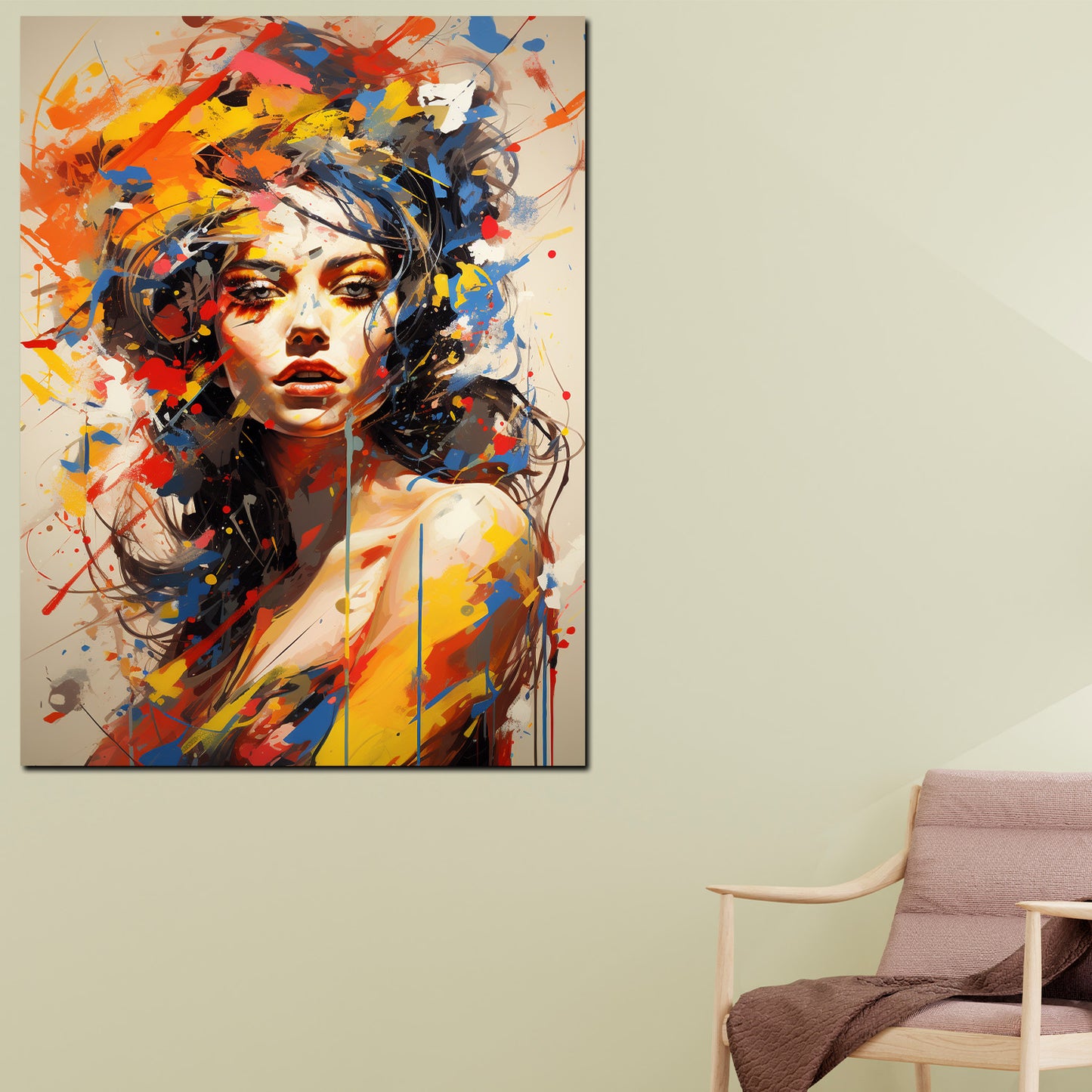 Wandbild Kunstwerk Pop Art Girl Abstrakt Colour Style Frau