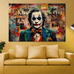 Wandbild Kunstwerk Pop Art Joker Newspaper Style