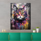 Wandbild Kunstwerk Pop Art Katze Splash