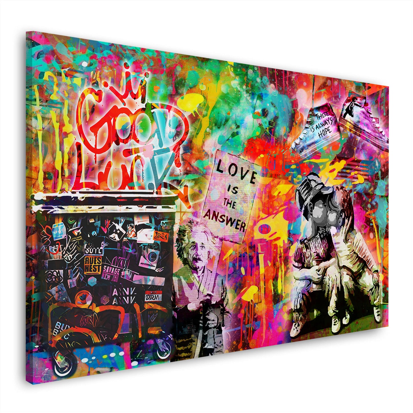 Wandbild Kunstwerk Pop Art Kids Love is the Answer Graffiti Style