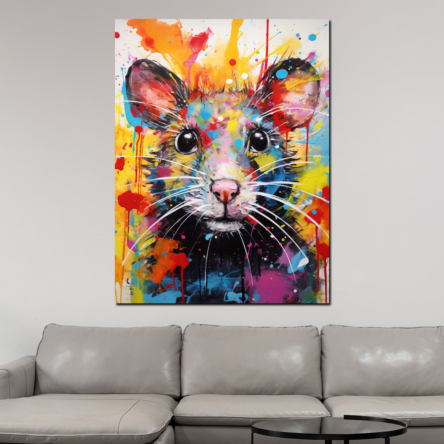 Wandbild Kunstwerk Pop Art Maus Gesicht Colour Style