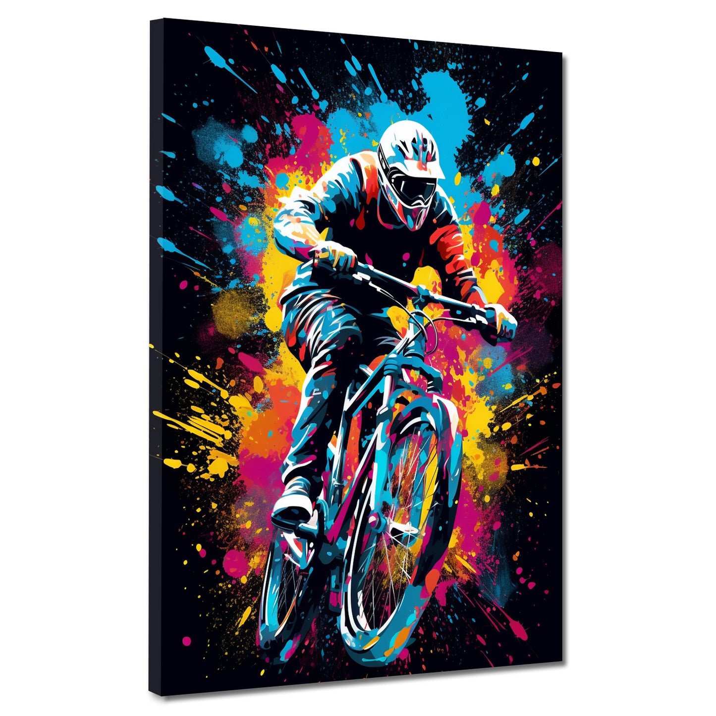 Wandbild Kunstwerk Pop Art Mountainbike Crossbike Rennen