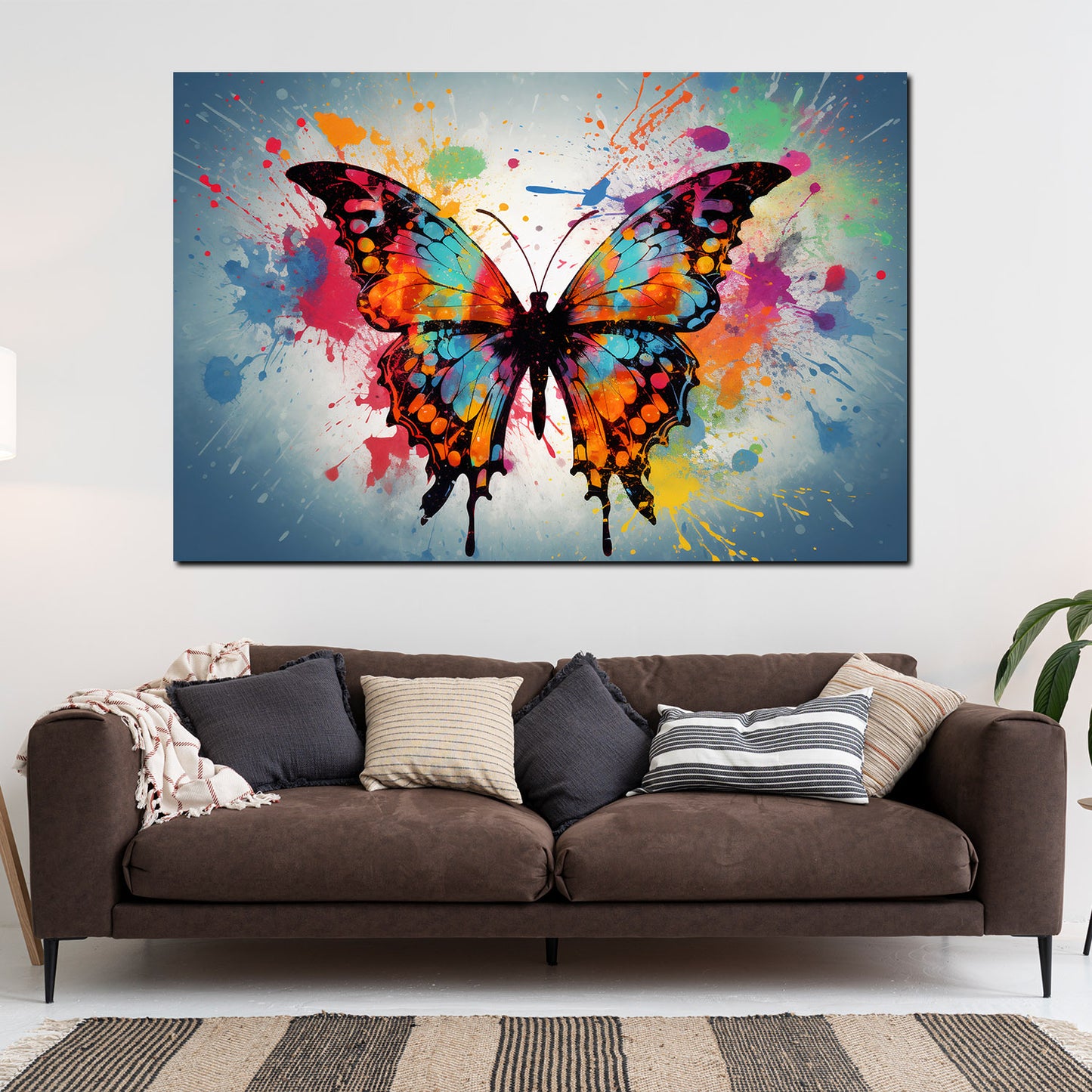 Wandbild Kunstwerk Pop Art Schmetterling Colour Splash