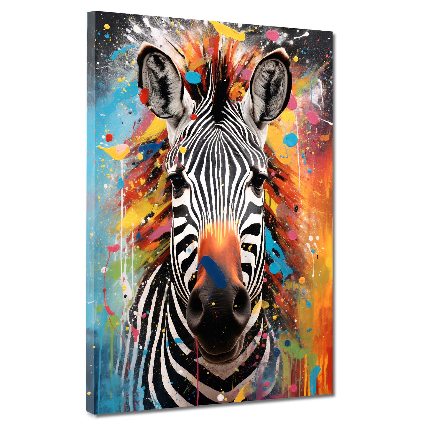 Wandbild Kunstwerk Pop Art Zebra Colour Style