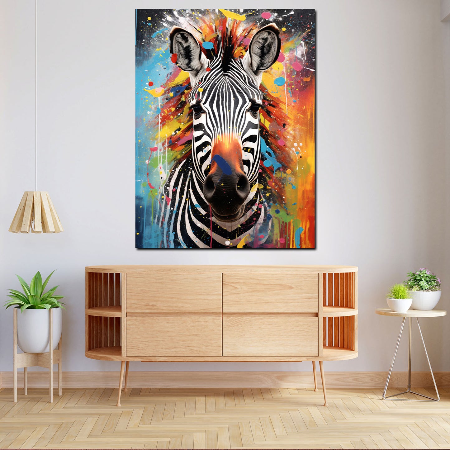 Wandbild Kunstwerk Pop Art Zebra Colour Style