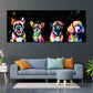 Wandbild Kunstwerk Pop Art kleine Hunde Black Style