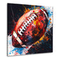 Wandbild Kunstwerk Rugby Ball Football abstrakt