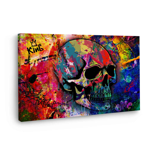 Wandbild Kunstwerk Skull Pop Art Abstract Colour