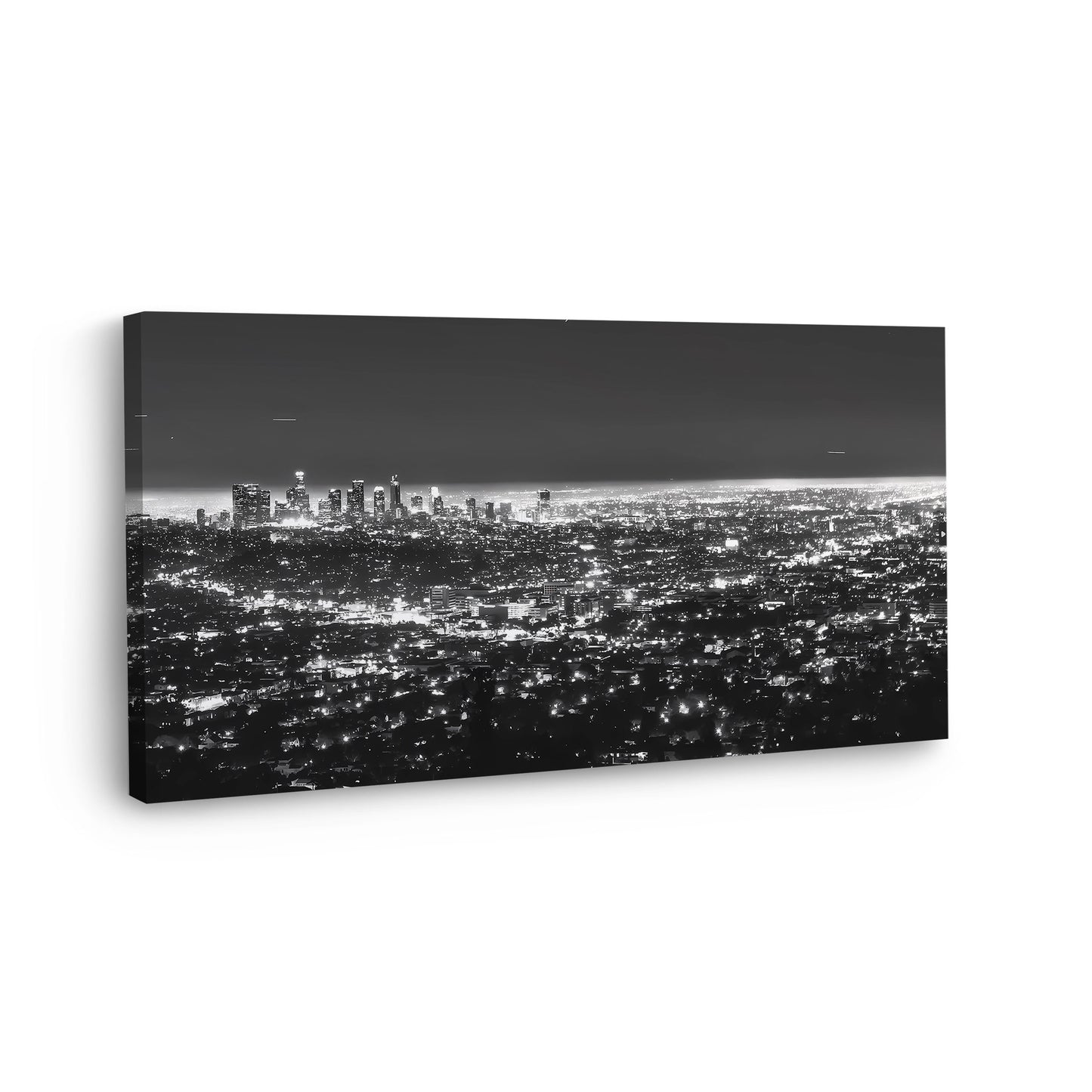 Wandbild Kunstwerk Skyline, Los Angeles USA, schwarz-weiß