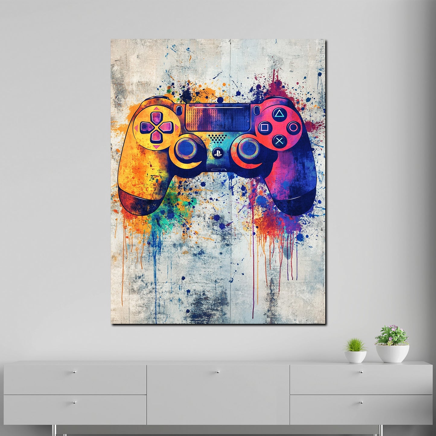 Wandbild Kunstwerk Spielekonsole Controller Pop Art