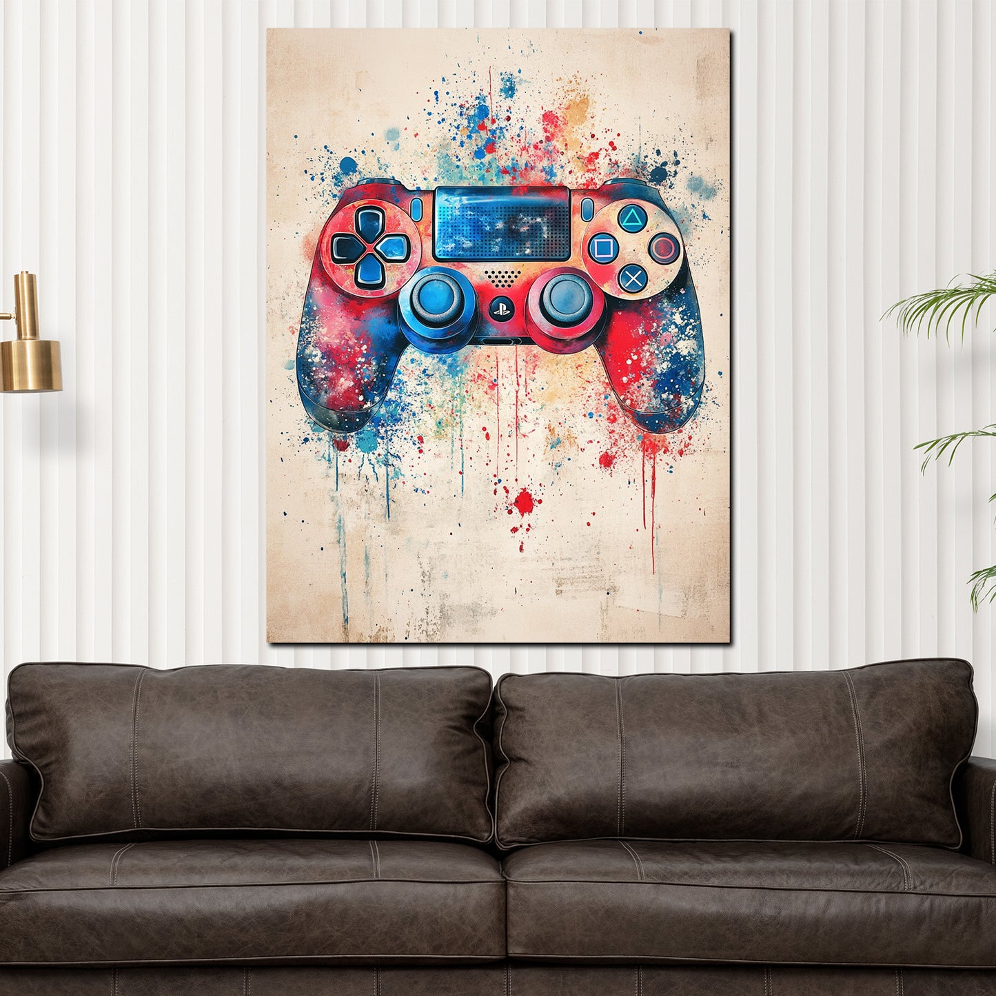 Wandbild Kunstwerk Spielekonsole Controller modern bunt