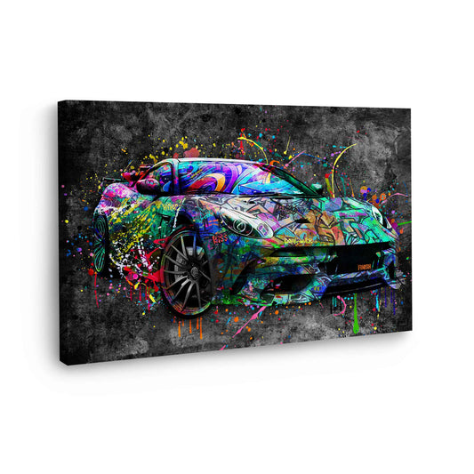 Wandbild Kunstwerk Sportwagen Graffiti Street Art Style