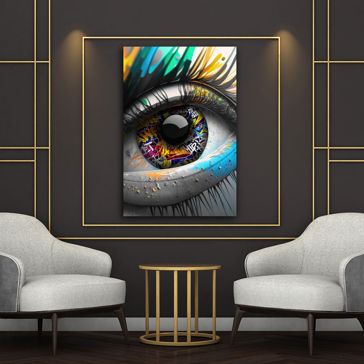 Wandbild Kunstwerk Street Art Auge Graffiti Style