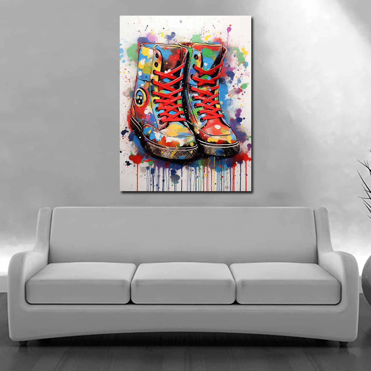 Wandbild Kunstwerk Street Art Boots Graffiti