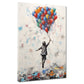 Wandbild Kunstwerk Street Art Junge abstrakt mit Luftballons