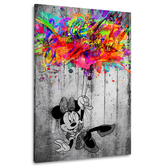 Wandbild Kunstwerk Street Art Luftballons Minnie