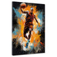 Wandbild Kunstwerk Street Art Mann mit Basketball Painting Style