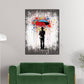 Wandbild Kunstwerk Street Art Mann mit Regenschirm Abstract Style