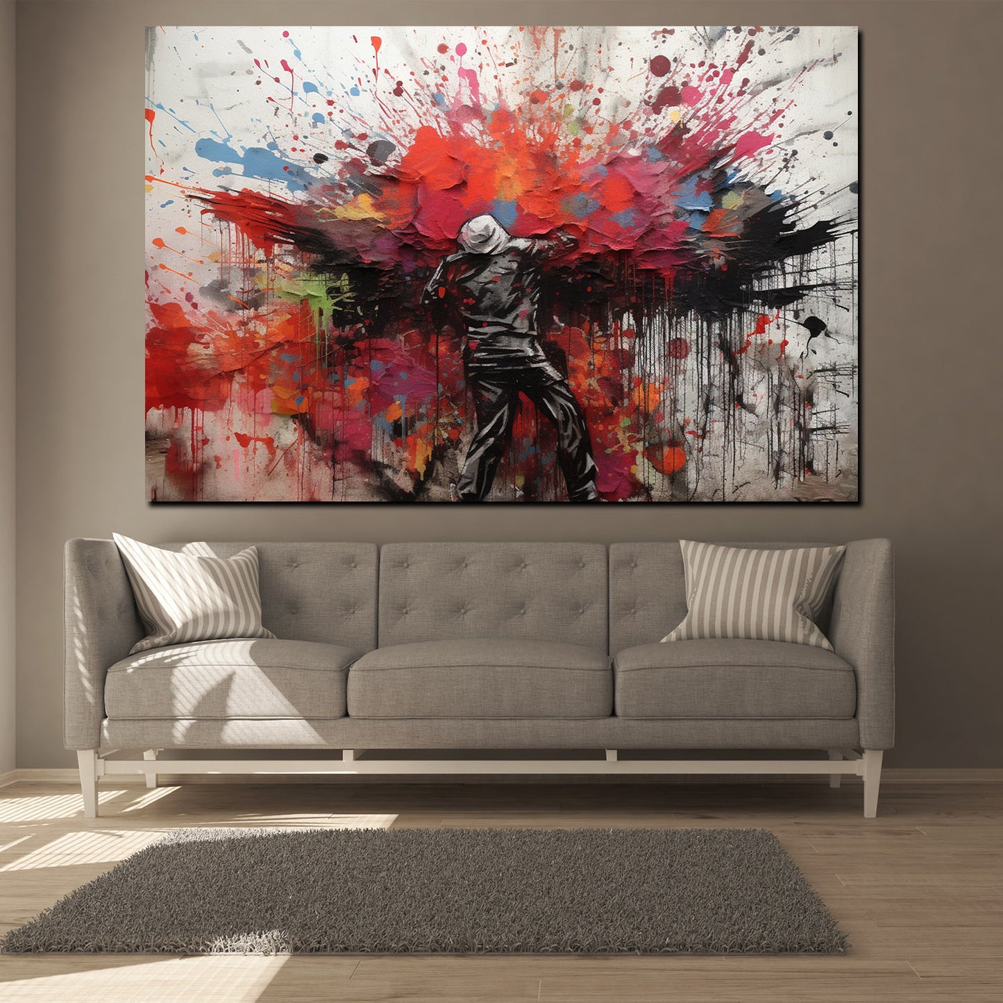 Wandbild Kunstwerk Street Art Splatter abstrakt