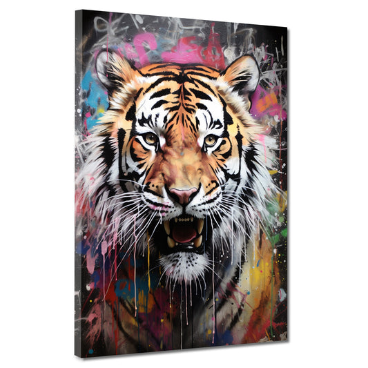 Wandbild Kunstwerk Tiger Abstract Colour, Pop Art