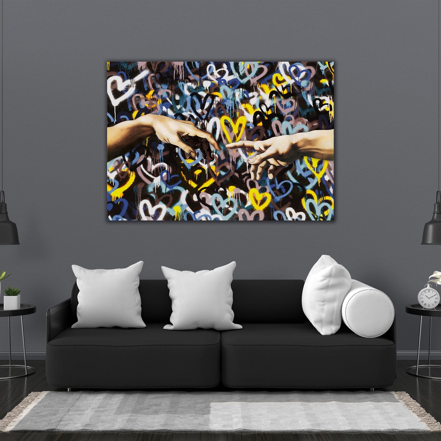 Wandbild Kunstwerk Touch Pop Art Heart Style