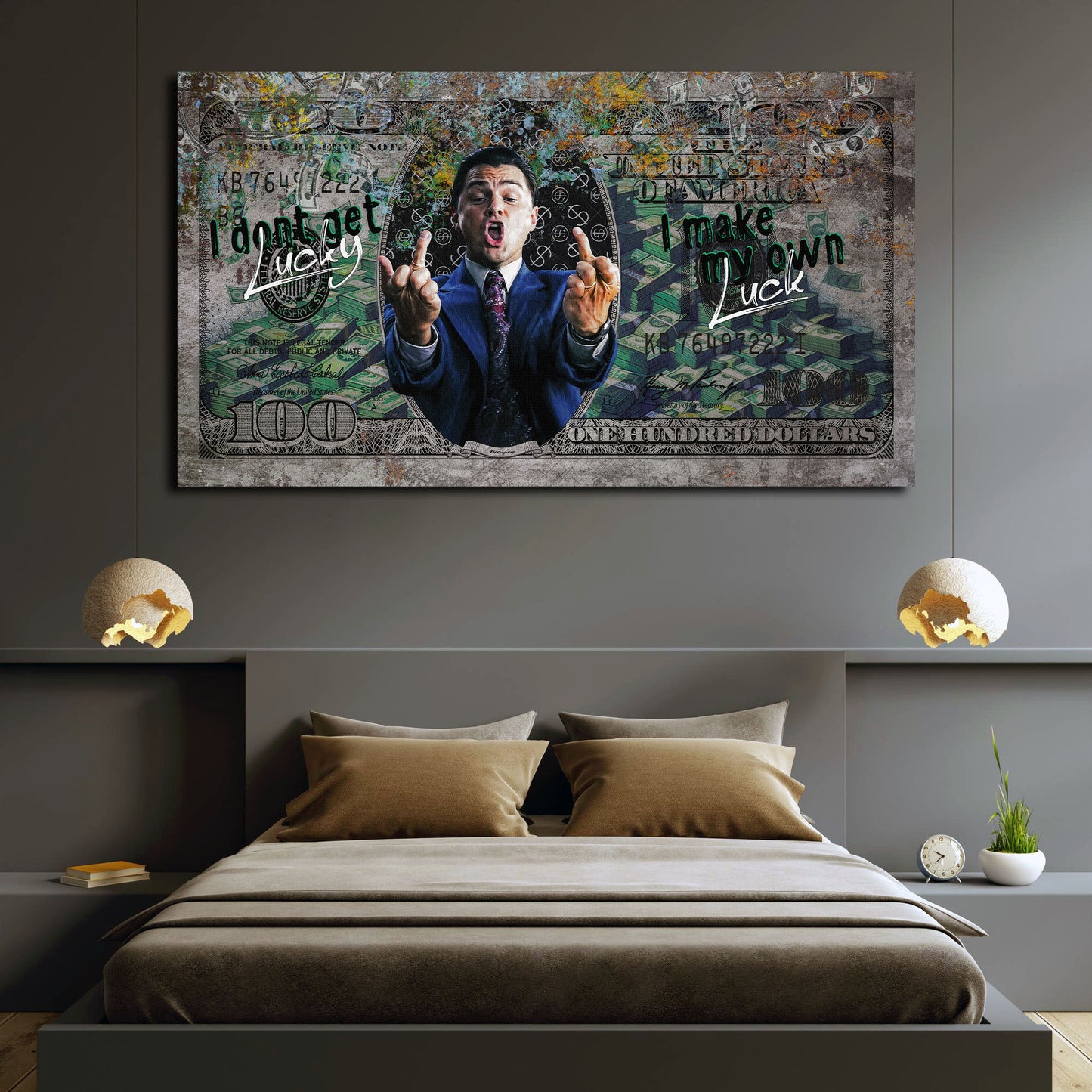 Wandbild Kunstwerk Wallstreet Dollar Reichtum Leo Style modern