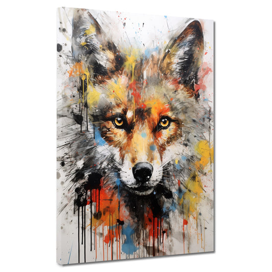 Wandbild Kunstwerk Wolf Pop Art abstrakt