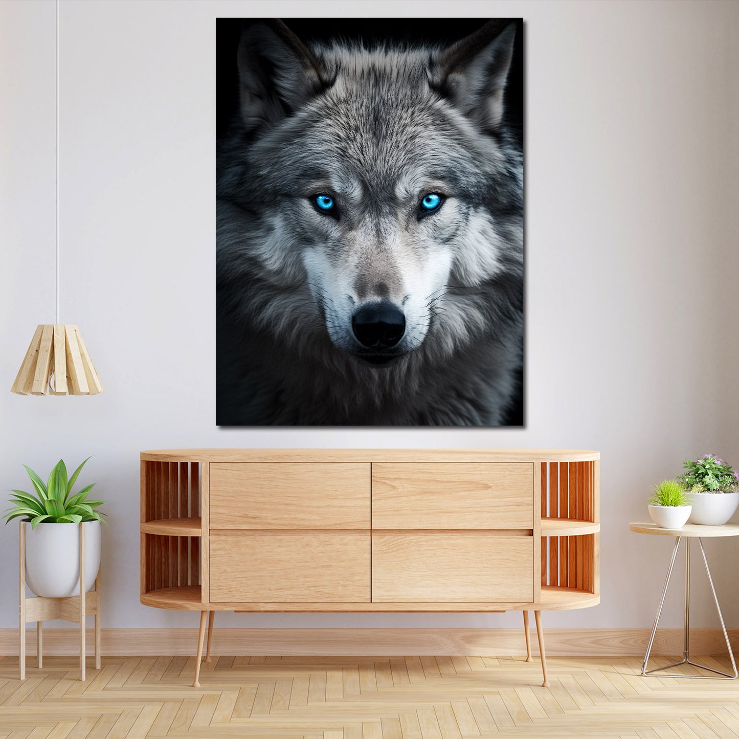 Wandbild Kunstwerk Wolf frontal