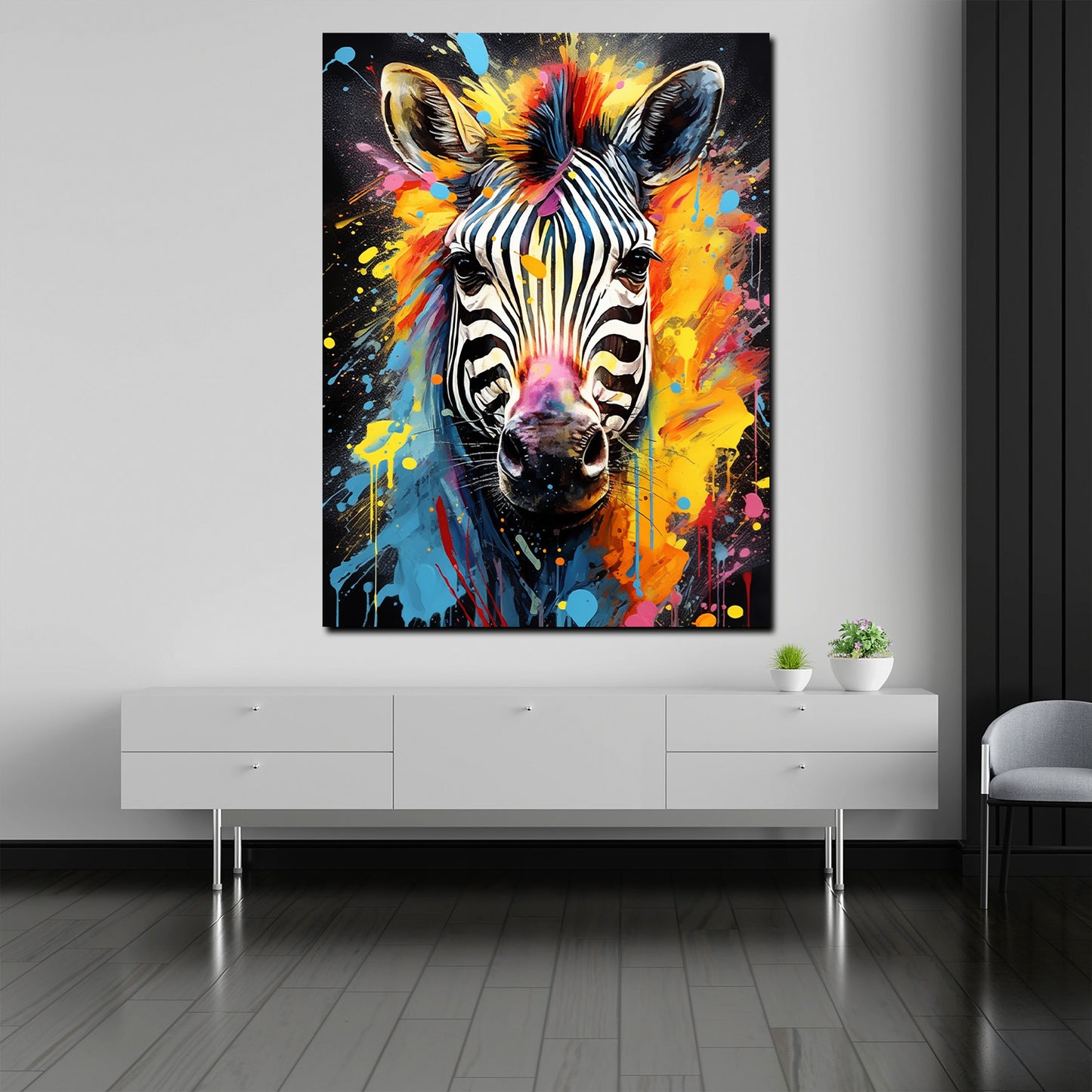 Wandbild Kunstwerk Zebra abstrakt Pop Art