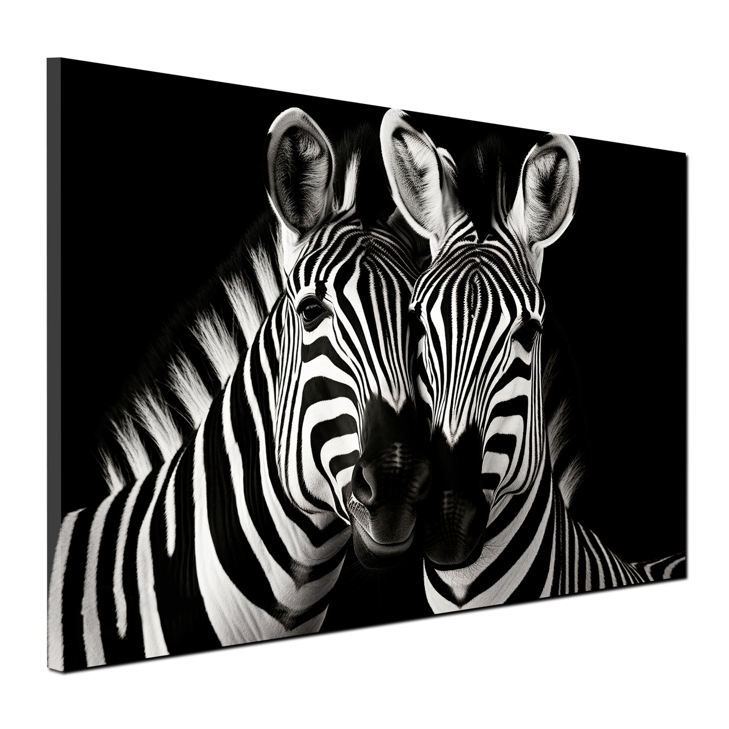 Wandbild Kunstwerk Zebras schwarz weiß