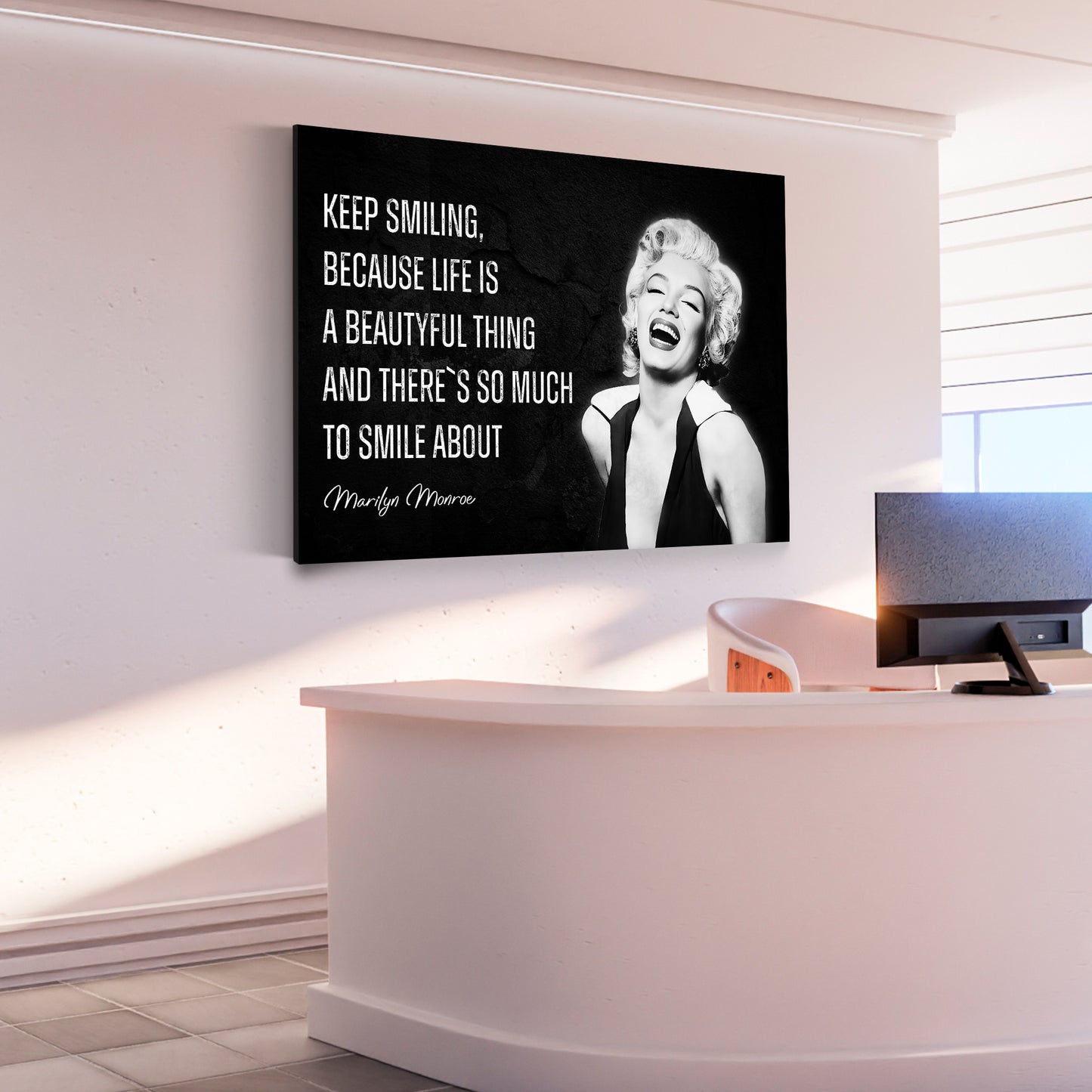 Wandbild Kunstwerk Zitat Motivation Marilyn