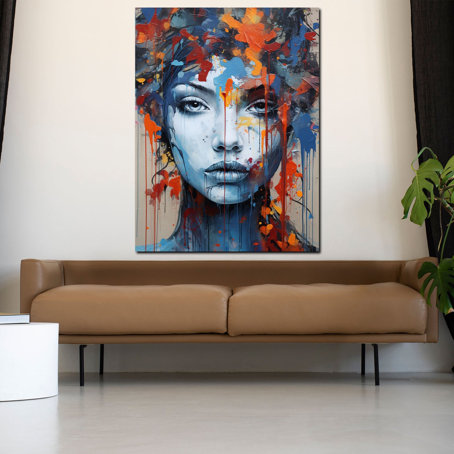 Wandbild Kunstwerk abstrakt Beautiful Face Blue Style