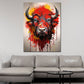 Wandbild Kunstwerk abstrakt Bull Red Pop Art