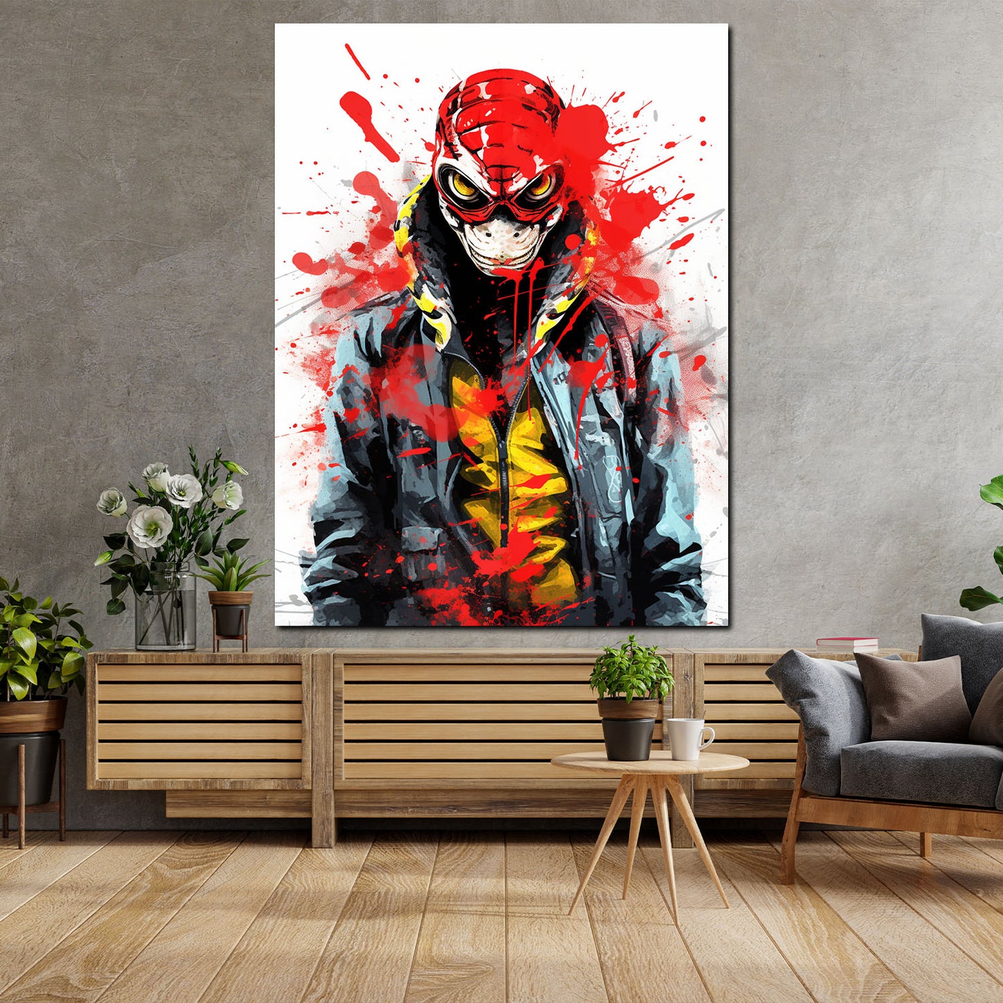 Wandbild Kunstwerk abstrakt Cobra Man Pop Art