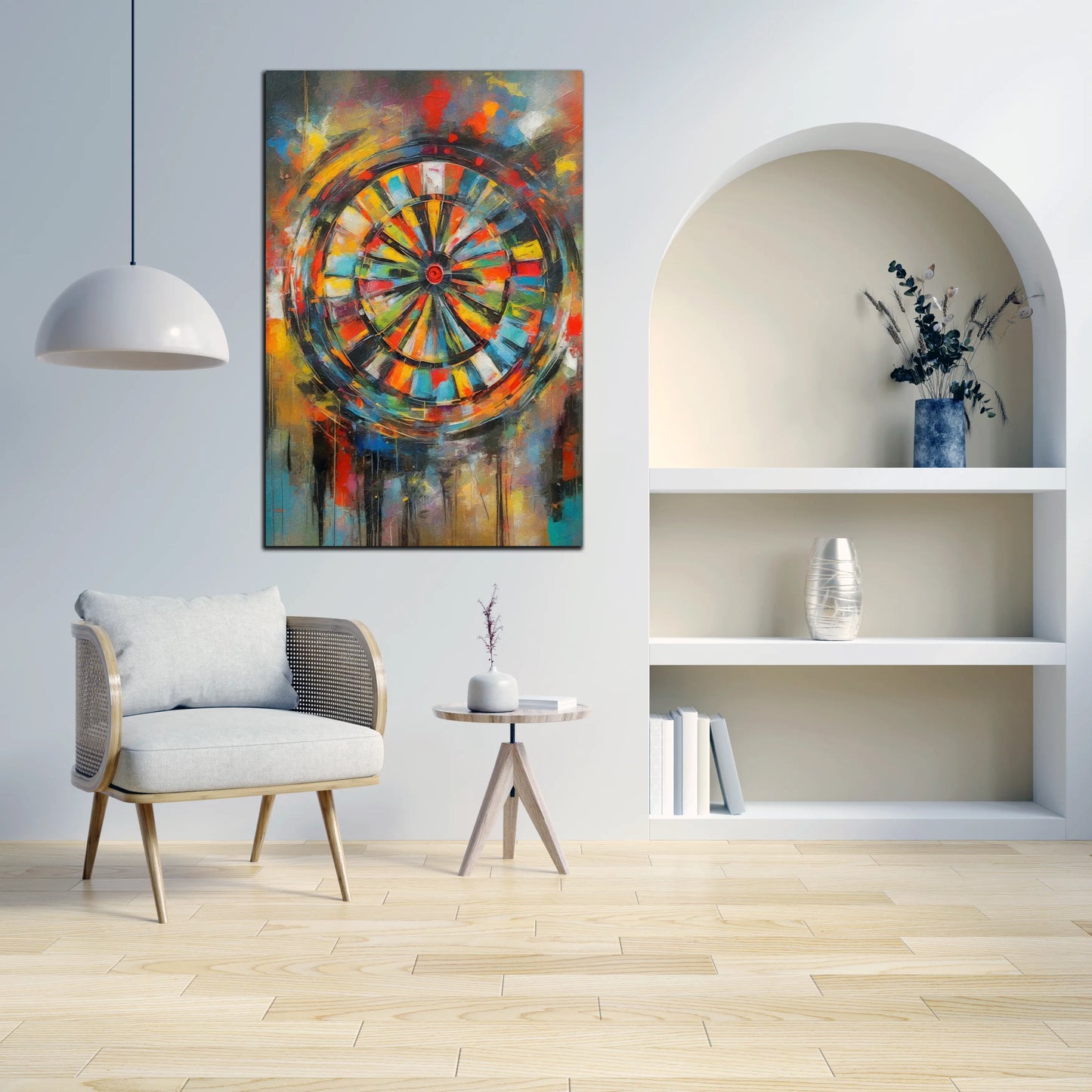 Wandbild Kunstwerk abstrakt Dartscheibe Darts