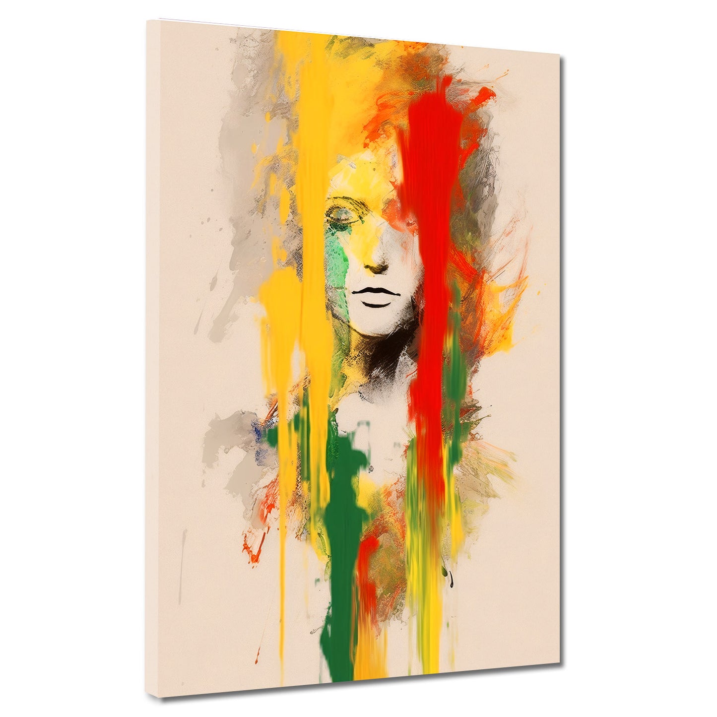 Wandbild Kunstwerk abstrakt Face Yellow