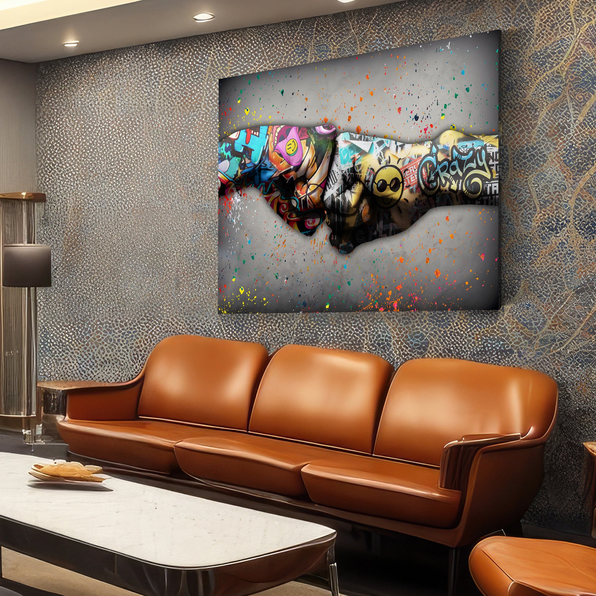 Wandbild XXL Graffiti Art Fäuste [Gratis Versand] – BilderTrends20