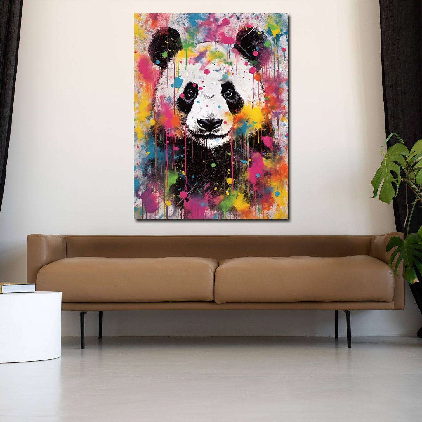 Wandbild Kunstwerk abstrakt Panda Pop Art Colour