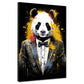 Wandbild Kunstwerk abstrakt Panda im Anzug Pop Art Splash